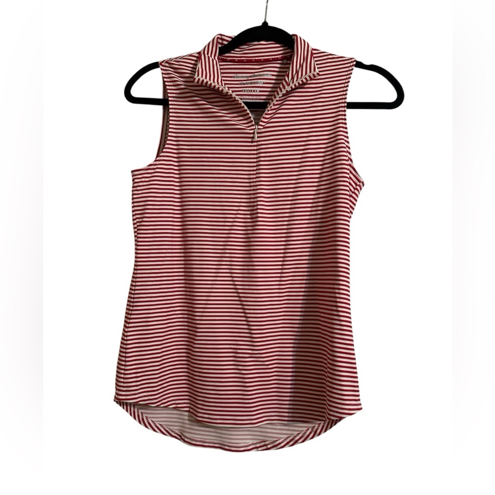 Tommy Bahama Red and White Striped Top Island Zone.